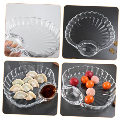 Plato para servir dumplings en forma de concha de vidrio miniatura 6