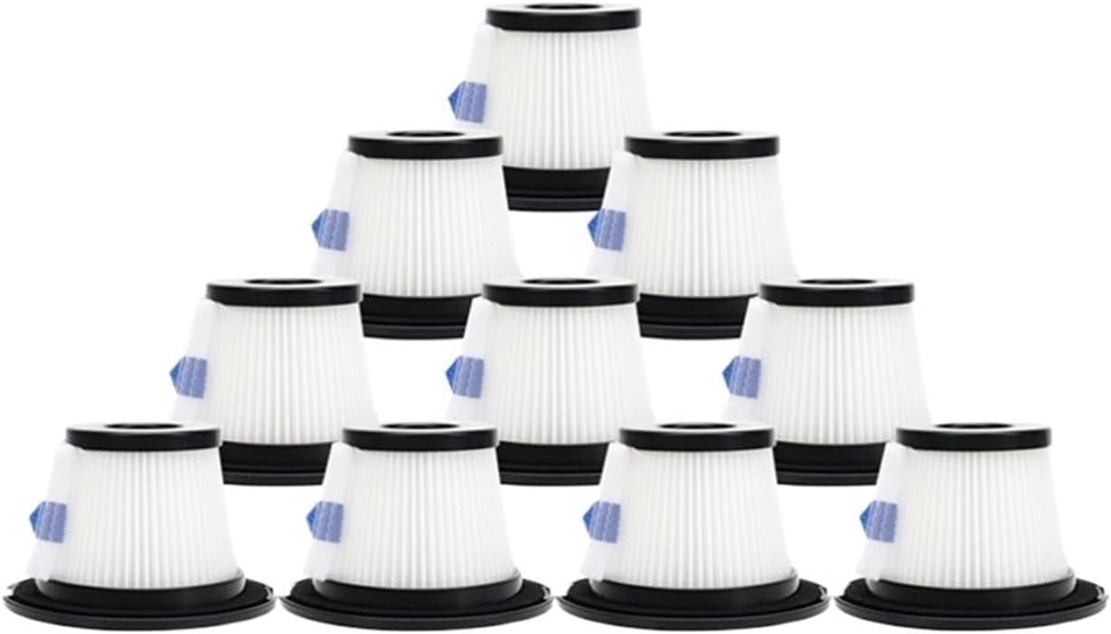 Handheld Vacuum Cleaner Dust Collection Cup, Dust Canister, Filter. Compatible for Dibea C17 .Vacuum Cleaner Trash Can Replacement Spare Parts (Color : 10Pcs Filter), q2c305l3ll