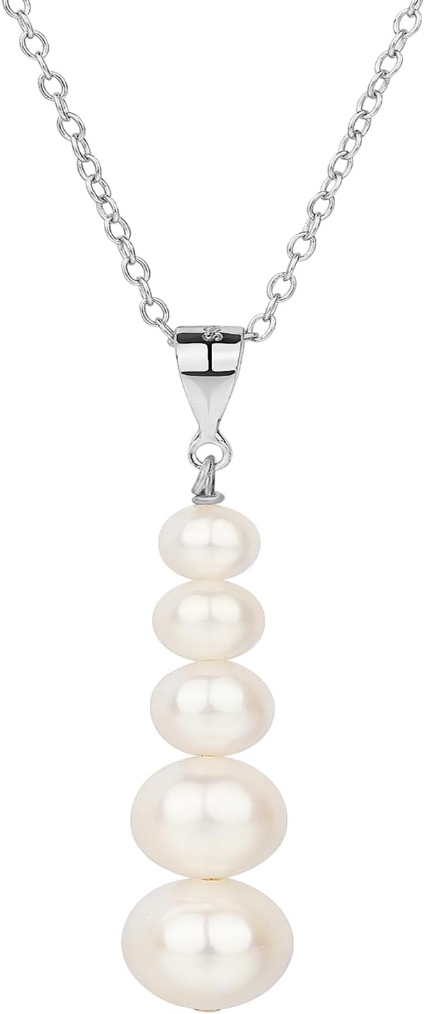 ZVVBOO 925 Sterling Silver Pearl Pendant Necklace For Women Natural Freshwater Pearl Chain Necklaces Fine Jewelry Gifts