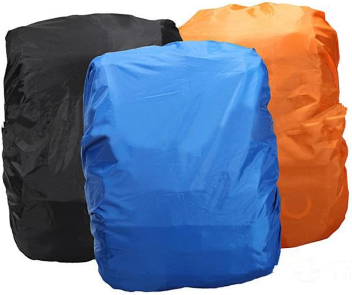 BESPORTBLE 3pcs Foldable Waterproof Backpack Rain Cover Nylon Fabric for 15l-35l Hiking Bags Lightweight Compact Black