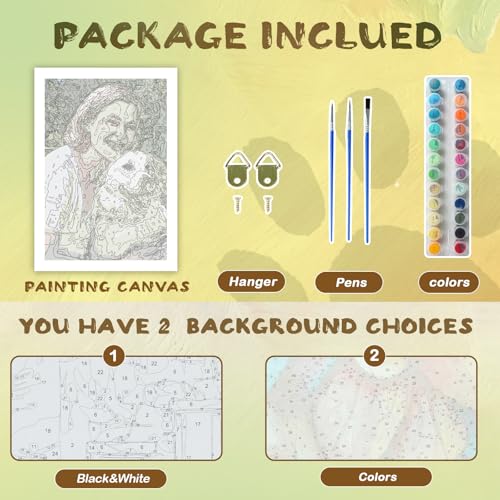 Bemaystar Custom Paint by Numbers kit for Adults - Personalized Paint by Number DIY Canvas Oil Painting Customized Painting for Beginners Home Decor Handmade Gift (Optional Framed) - 20x30cm