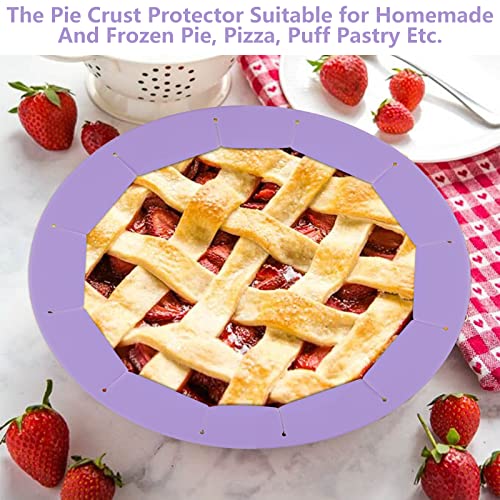 HOHUIGO Silicone Pie Crust Shield, Adjustable Bake Crust Protector, Heavy Duty Pie Crust Edge Shield Cover Pie Ring for Crust Pie Saver, Pie Crust Kit for Baking Pie Pizza Fits 8-10.5” Pie Pans - Thumbnail 7