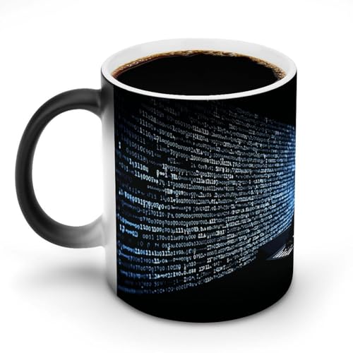 Image of FekiLoot - Magic Mug with Custom Programming Code, Color Changing Novelty Heat Sensitive Coffee Mug, Funny Ceramic Mug for Birthday, Graduation, Anniversary