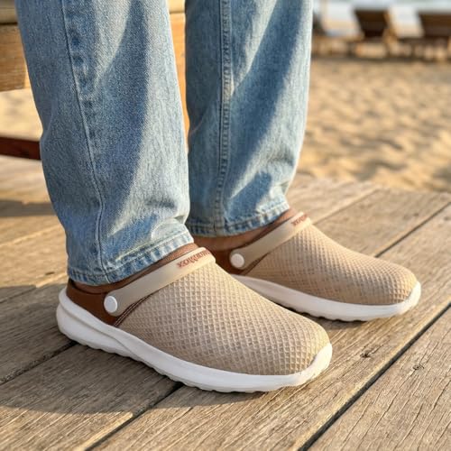 Image of KazarMax Men's Lightweight Clogs with Adjustable Back Strap | Anti-Skid EVA Sole | Memory Foam Cushion | Casual Slip-On Sandals for Daily Use