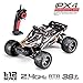 Hosim RC Truck 9123, 1/12 Scale Radio Controlled Electric Fast Racing Car - High Speed 38km/h Offroad 2.4Ghz 2WD Radio Controlled Monster Truck Truggy - Best Gift for All Car Enthusiast (Orange)