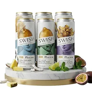 SWISH Zero Tropical Variety Pack – Alcohol-Free Sparkling Cocktail Sampler, 6 x 12 fl oz