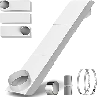 4" Periscope Dryer Vent, Upgraded 29-45" Adjustable Telescoping Dryer Vent, Stainless Steel Slim Flat Design for Tight Spaces, Low Profile Dryer Vent Kit with Foil Tape, Fits Laundry Venting
