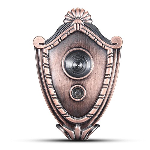 Visor para puerta y timbre 2 en 1 ABS con lente de vidrio ajustable de alta definición 180 grados ángulo amplio miniatura 1
