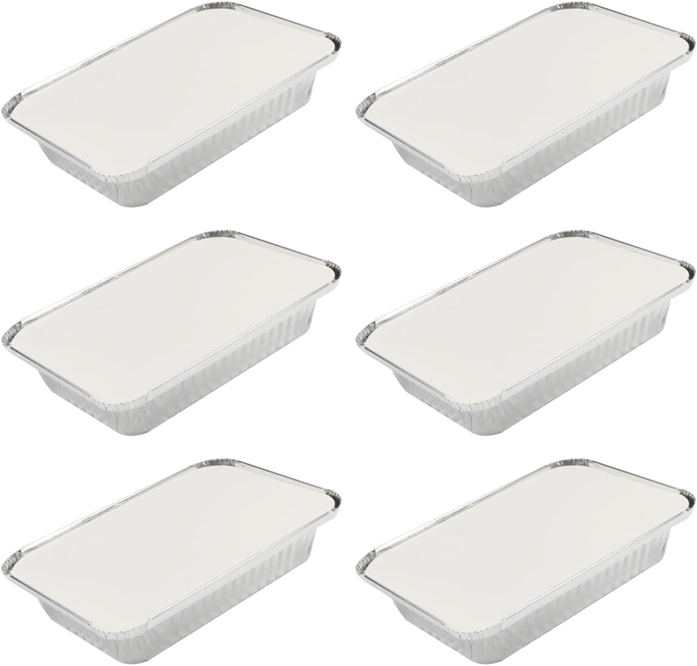 Aicosineg Aluminum Pans 75 Pack Disposable Foil Pans Cookware Great for Baking, Cooking, Grilling, Serving & Lining Steam Table Trays Chafers
