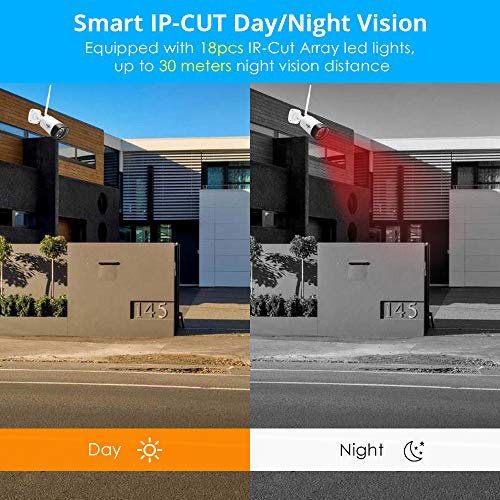 Tomshin Kit de NVR de sistema de câmera de segurança sem fio de 8 canais 2MP WiFi com 4 unidades de