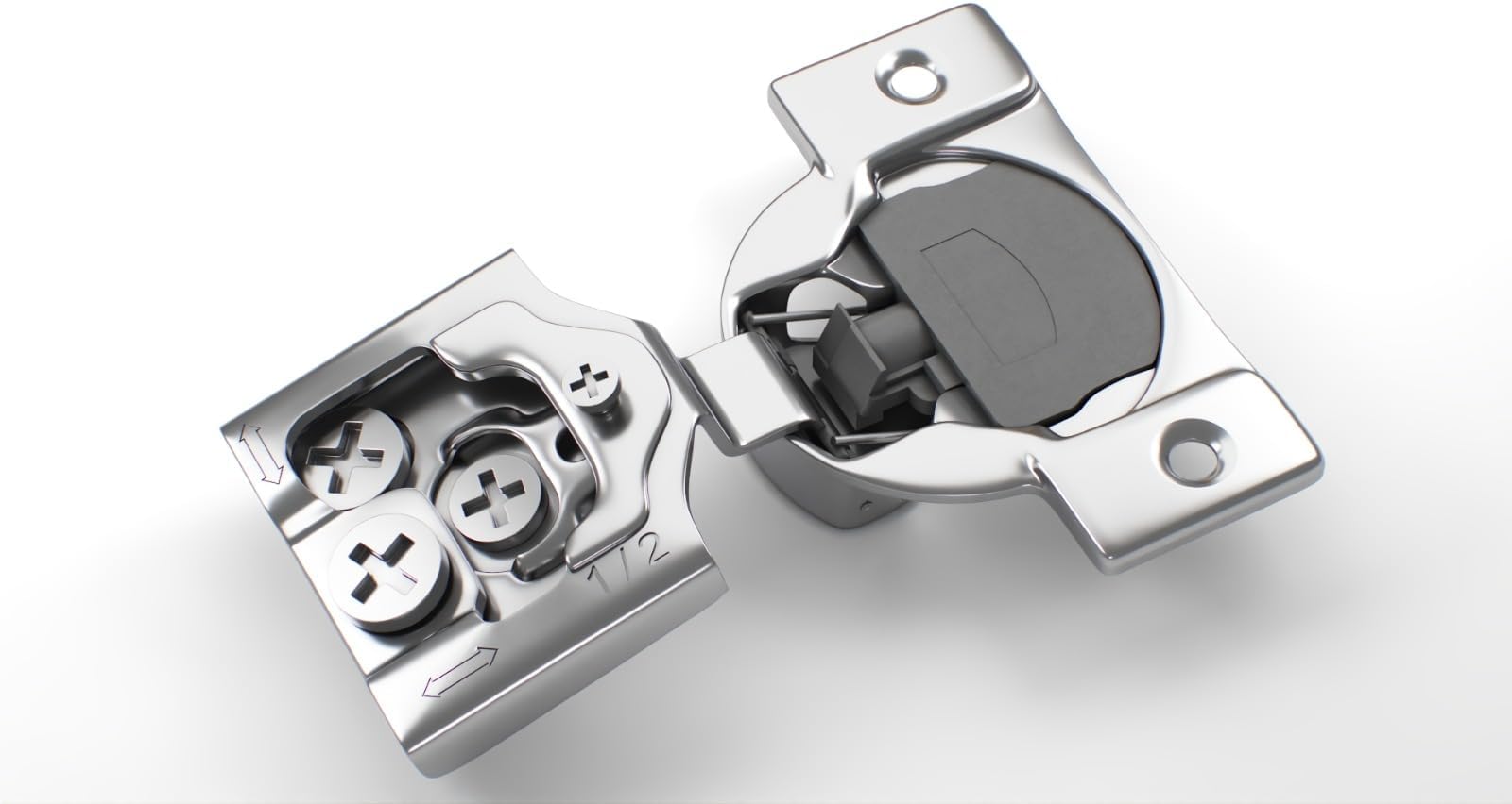 Berta 10-Pack, 1/2 inch Overlay Soft Closing Face Frame Cabinet Hinges, 105 Degree 6-Ways 3-Cam Adjustment Concealed Kitchen Cabinet Door Hinges with Screws (1/2 inch, 10 Pieces)