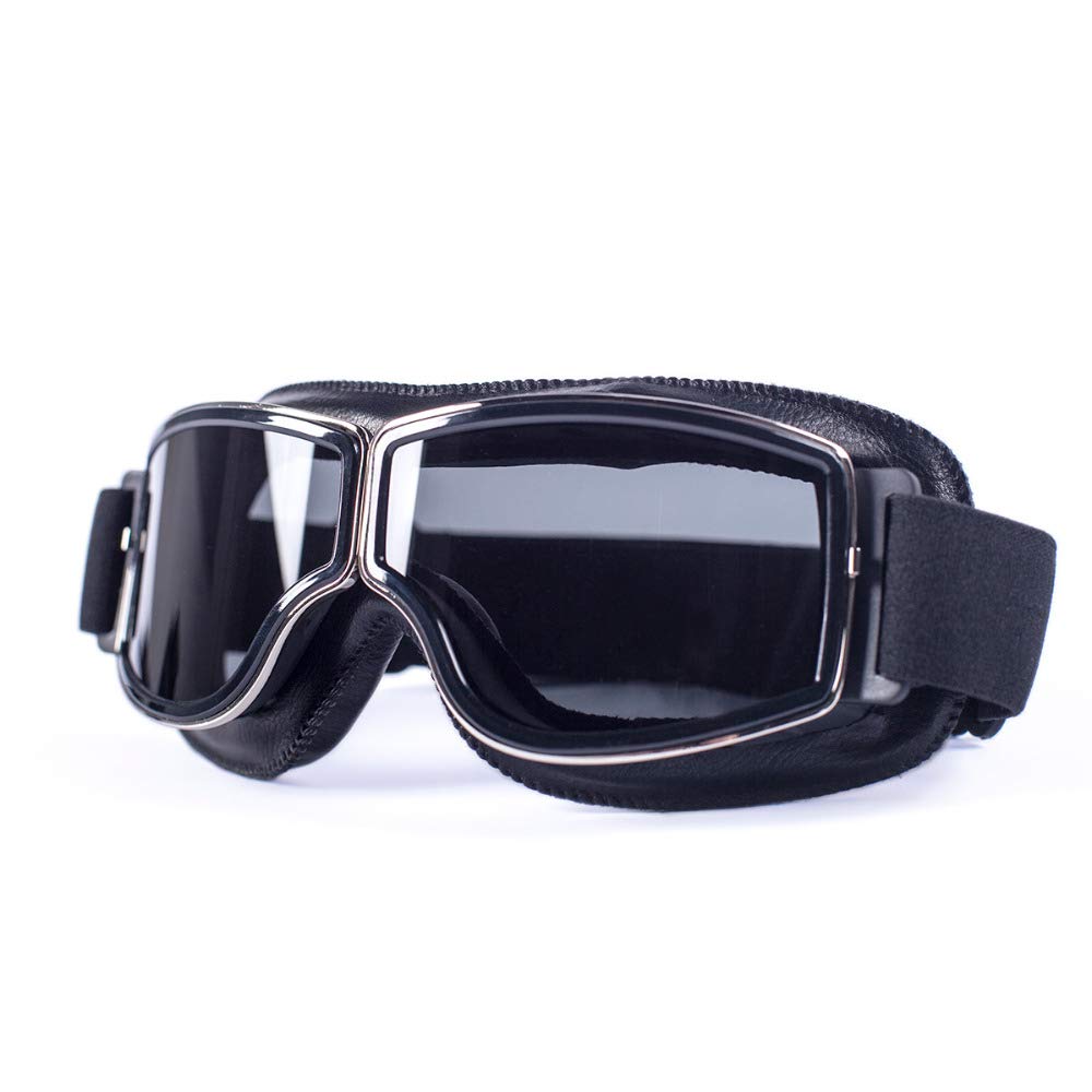 Vintage moto universel Vintage moto moto moto scooter motard lunettes lunettes steampunk lunettes pour Harley Casque (Color : Clear Lens)