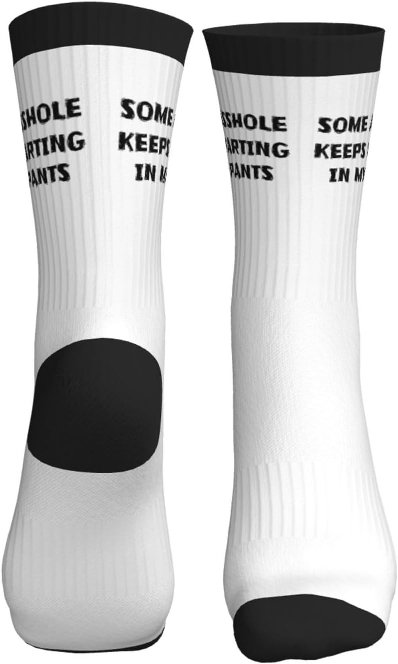 Some Asshole Keeps Farting In My Pants Funny Crew Socks Adult Humor Gag Gifts Mid Calf Sock For Men Women