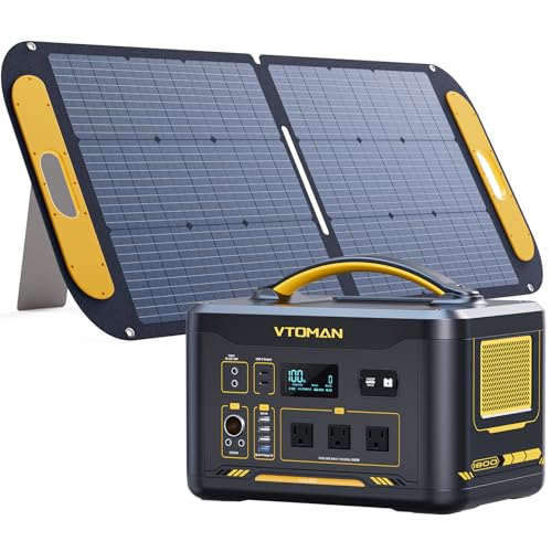 VTOMAN Jump 1800 Portable Power Station with 110W Solar Panel,
