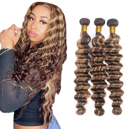 #P4/27 Deep Wave Bundles Ombre Brown Image