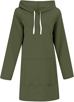 the warmy oversized hoodie dress Women's Throw it on and look put Oversized Mid-Length Hoodie Dress Black