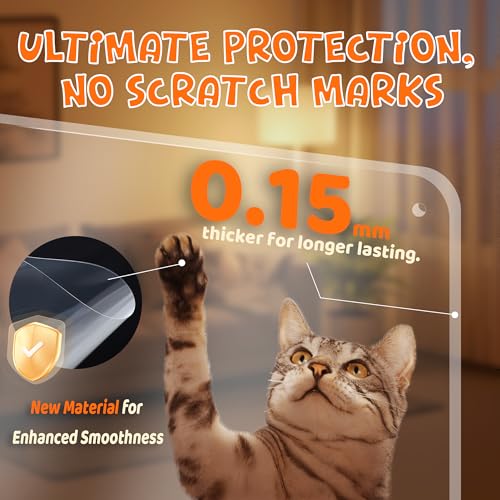 THLHKD 12 Pcs Cat Scratch Furniture Protector, Single Side Couch Protector from Cat Claws with 4 Holes, Easy to Stick & Fix, Cat Scratch Deterrent for Furniture(12P+55 Pins) - Thumbnail 3