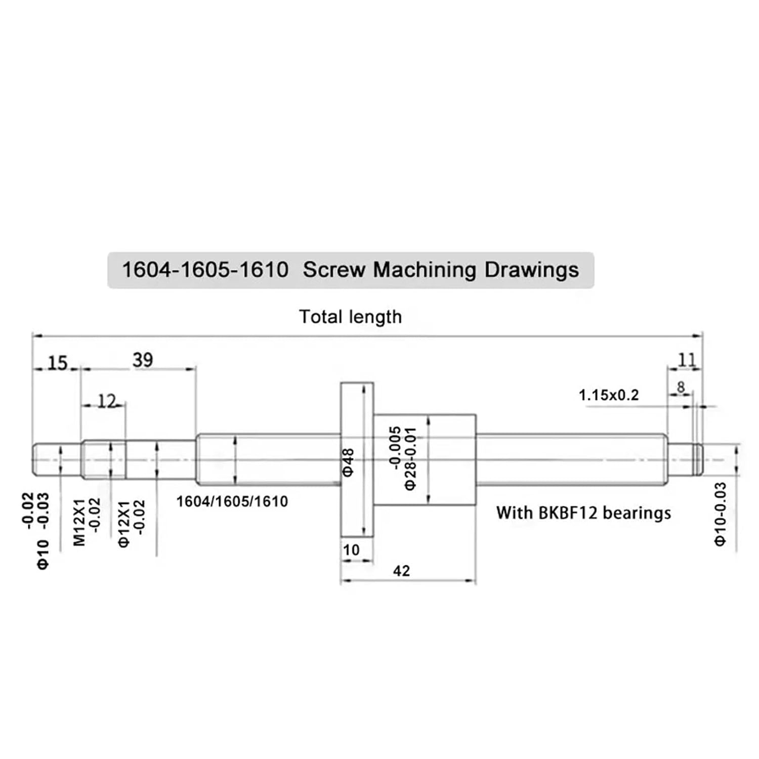 Linear Motion Ball Screw Machine Parts 16mm Ball Screws SFU1604 SBR16 Rail 200-1000mm + BK12 BF12 Coupling for DIY Kits(1000mm)