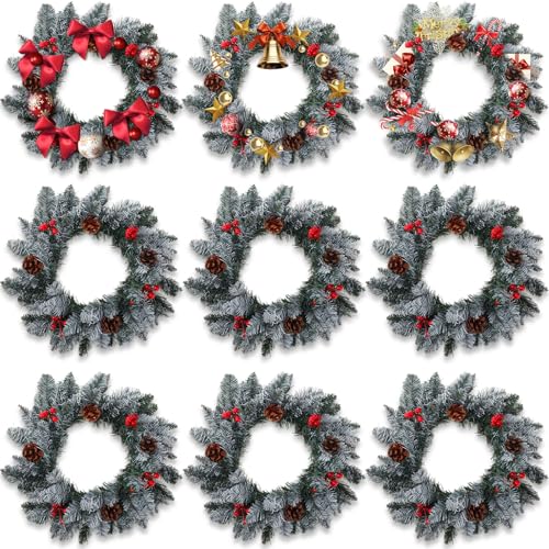 Zeyune 9 wreaths assorted Pine Needle image