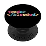 Code-Blooded Funny Developer Data Syntax PopSockets Grip and Stand for Phones and Tablets