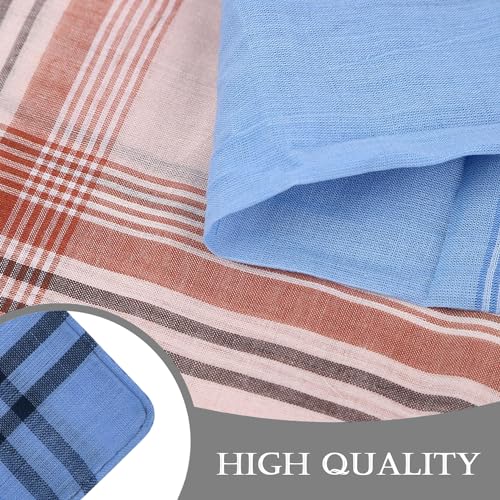 WOXVM Men's Handkerchiefs 12 Pack Soft Handkerchiefs for Men Premium Assorted Mens Pocket Square Gents Hankies, Gifts for Men Women