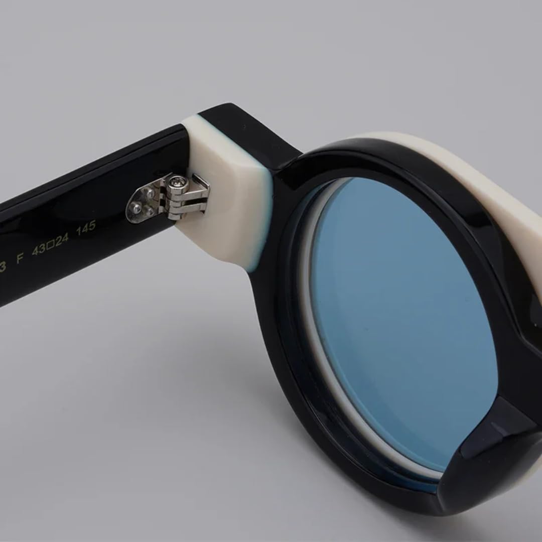 Gafas de sol redondas de acetato con clip, diseño de moda hecho a mano, para mujer y hombre, moda para exteriores, protección UV400, estilo vintage.