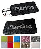 Generisch Handmade Damen Herren Filz Brillenetui Einsteck Brillentasche Lesebrille Sonnenbrille Brille Tasche Glitzer Name personalisiert