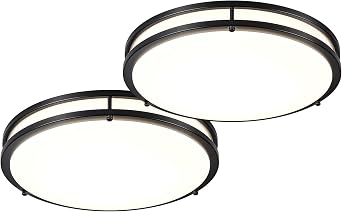 DLLT Flush Mount LED Ceiling Light 16 Inch 5CCT 3000K-6000K & Dimmable Ceiling Light Fixtures for Bedroom Hallway - 36W Modern Black Super Bright Kitchen Lighting Fixtures Ceiling