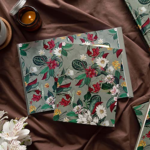 Hermoza Caderno executivo de capa dura floral de designer, tamanho B5, 120 gsm, diário, fita de ceti