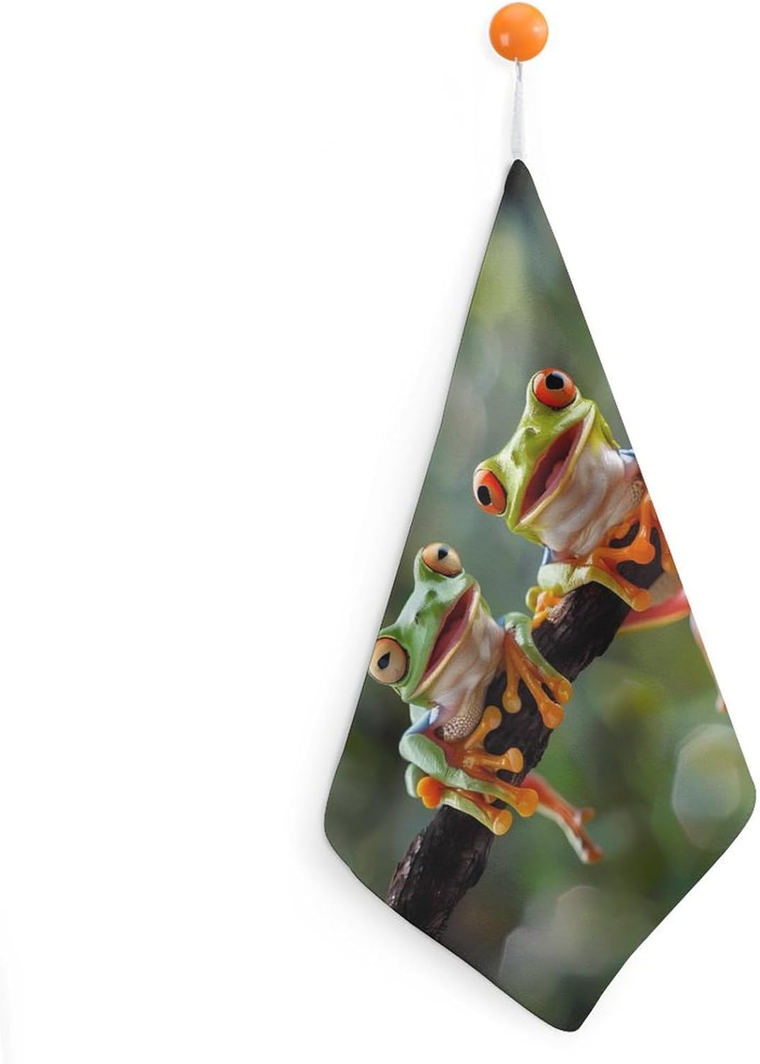 Tree Frog, Flying Frog Hand Towels for Bathroom Kitchen Towels Small Towel Handkerchiefs with Hanging Loop 4PCS