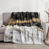 Bedbay King Size Blanket Dark Grey Marble Blanket for Bed Couch Modern Abstract Marble Texture Desig