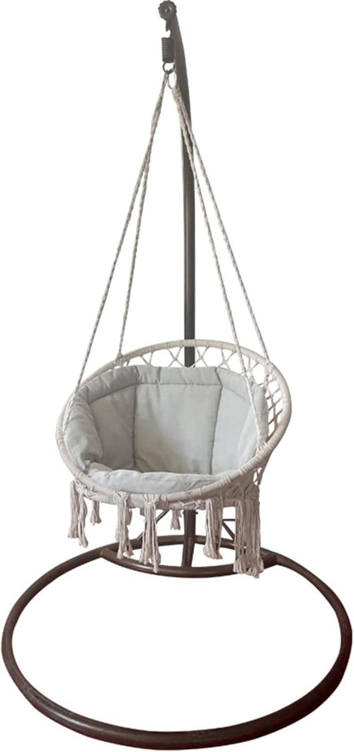 Hanging Egg Chair Cushion Cotton Linen Seat Cushion for Hanging Basket Outdoor Patio Furniture Chair Pad White