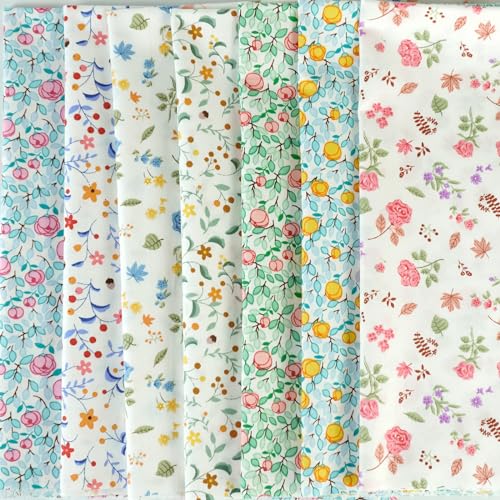 Misscrafts 7pcs Cotton Craft Fabric Bundle 18\" x 22\" Pre-Cut Quilt Squares Fat Quarters Quilting Fabric for Sewing Crafting Patchwork DIY Scrapbooking - Thumbnail 3