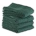 DII Basic Terry Collection Waffle Dishtowel Set, 15x26, Solid Dark Green, 4 Piece
