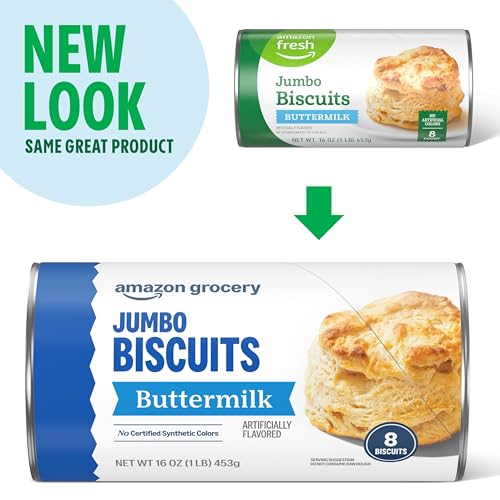 Amazon Grocery, Jumbo Buttermilk Biscuits, 16 Oz, 8 Ct (Previously Amazon Fresh, Packaging May Vary)