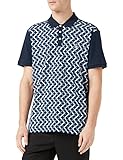 Tejido frontal Jacquard ORIGINAL PENGUIN Vertical Wave Polo Shirt Camisa, Zafiro Oscuro, 413, M para Hombre