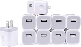 Charging Block for iPhone, Charger Box, USB Cube, NonoUV 10-Pack Single Port Wall Charger 1A/5V USB Outlet Plug Adapter Power Bricks for iPhone 13 12 11 Pro SE XR XS X 8 7 6 6S Plus, iPad, Samsung