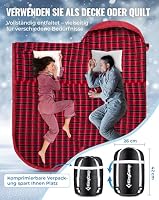 KingCamp Schlafsack XXL Baumwolle Flanell Dick Rot – Ansicht 6