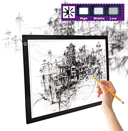 HOKONE LED Light Box Tracer A4 Ultra-Thin Portable,Artcraft Tracing Light Box with USB Power Cable Dimmable Brightness.Light Pad Copy Board for Artists Drawing/Sketching/Animation/Stencilling X