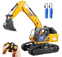 JOYIN Remote Control Excavator Toys for Boys, 2.4Ghz RC Play Excavator with Light, Construction Toys for Boys 3-5 4-7 8-12 …