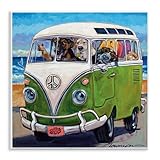 Stupell Industries 'Dogs Driving Retro Van', Wall Plaque Art, 12 x 12 Inches, Easy to Hang and Sturdy, Made in USA, by CR Townsend