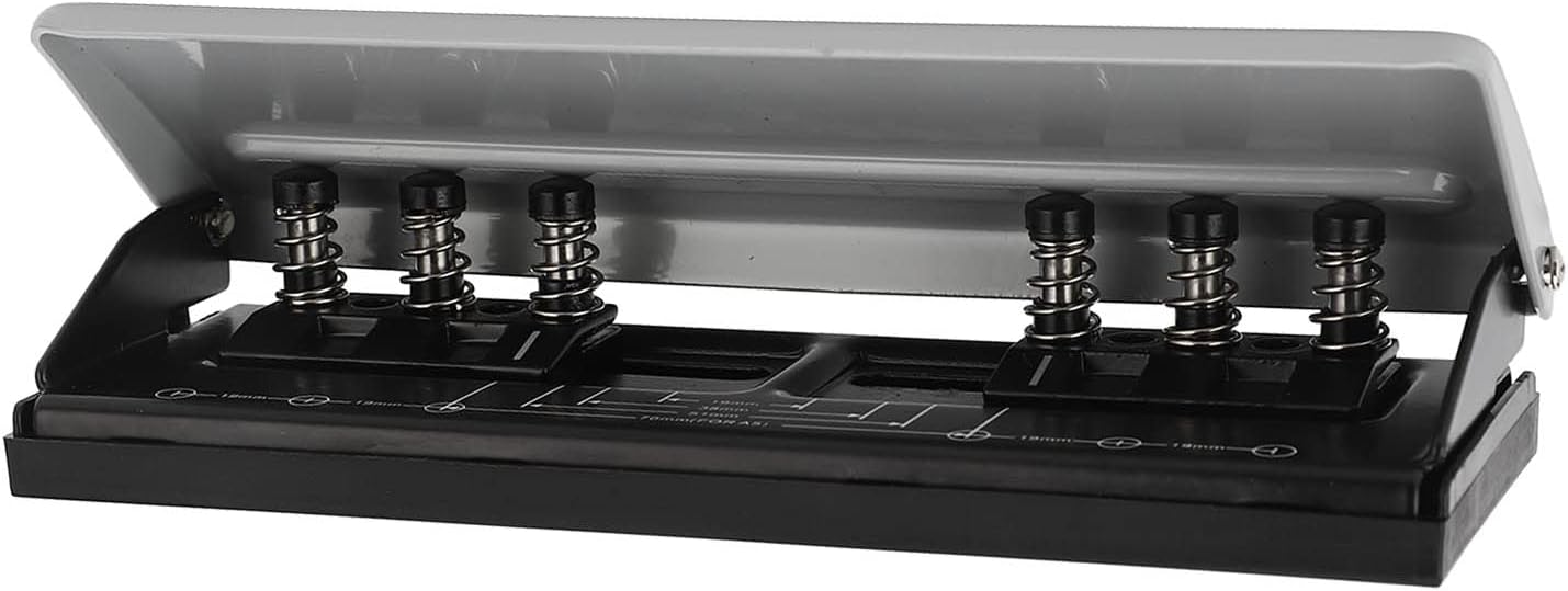 6 Hole Puncher for Binder, Hole Puncher 6 Ring with Positioning Ruler for A4 A5 B5