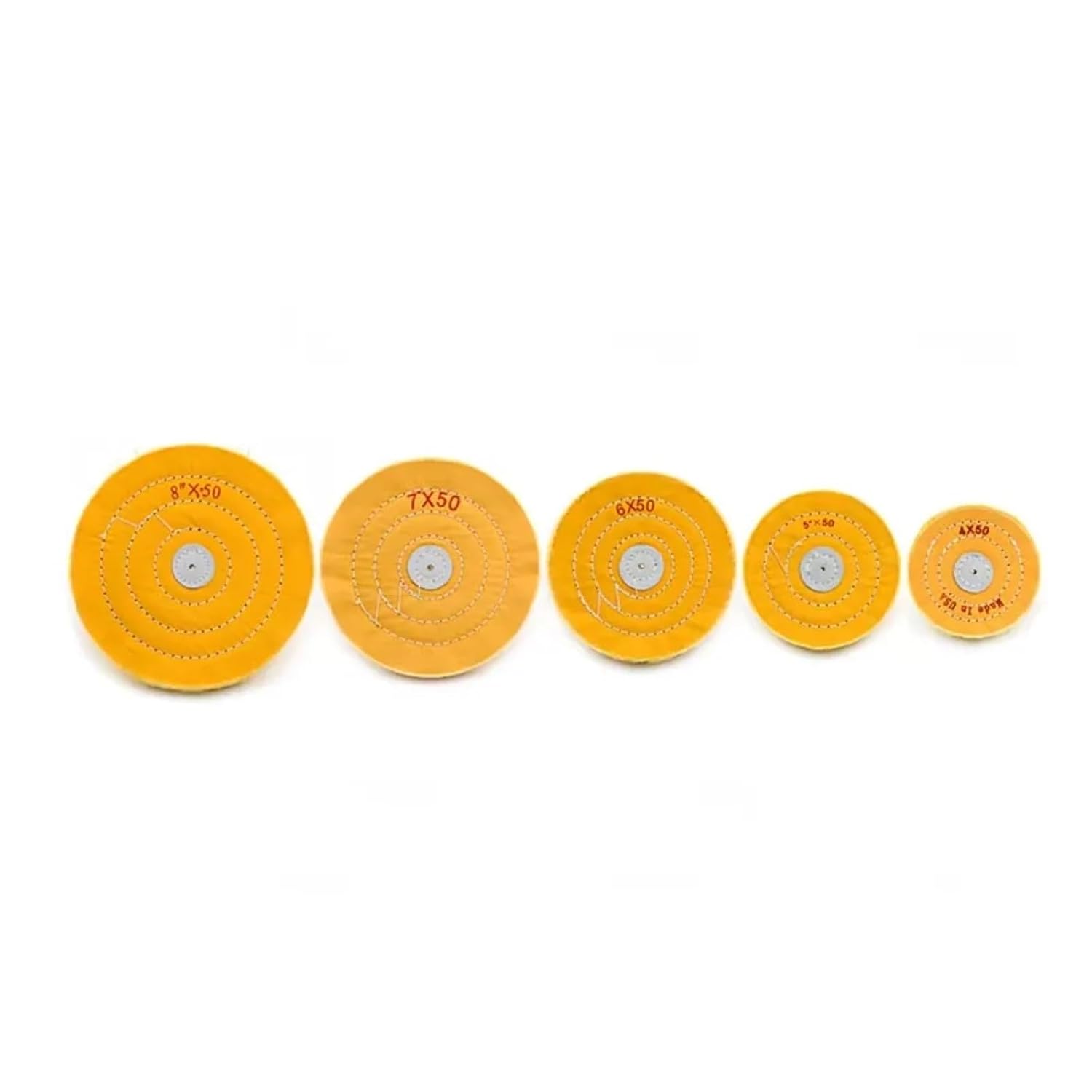 Usage 8pcs 2-8 Inch Yellow Cotton Polishing Wheel Buffing Disc for Gold Silver Jewelry Metal and Finishing(7 inch)