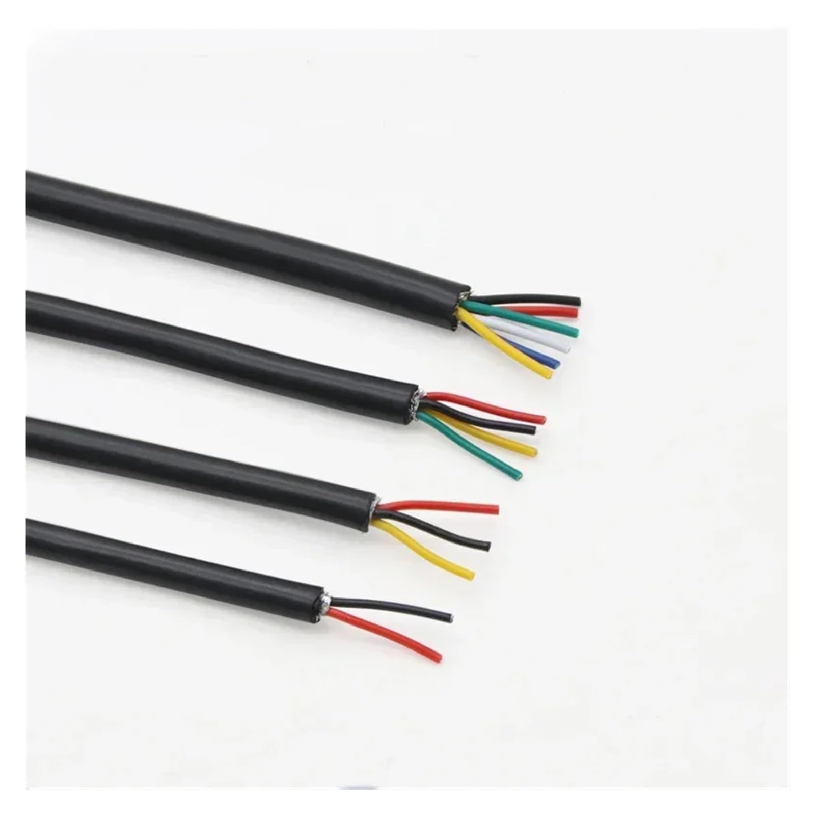 Câble blindé UL2464 5/10 m, 26 AWG, 24 AWG, 22 AWG, ligne audio, 2, 3, 4, 5, 6 ou 8 conducteurs, câble de contrôle de signal en cuivre, fils gainés(24AWG,5 METERS_5 CORES)