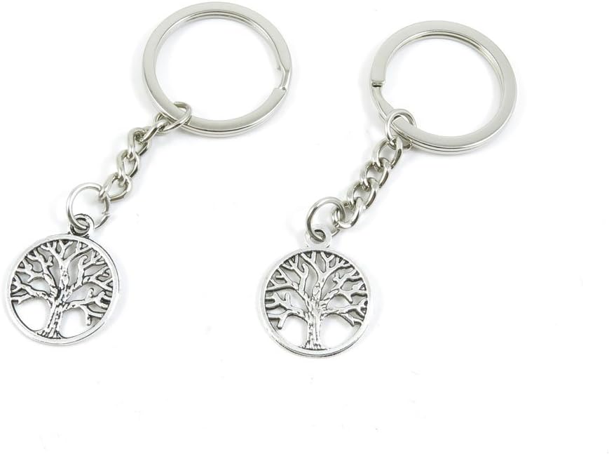 270 Pieces Keyring Key Ring R8CJ5 Life String Tree Oak Keychain Automotive Car Door Key Tags Findings Charms Chains