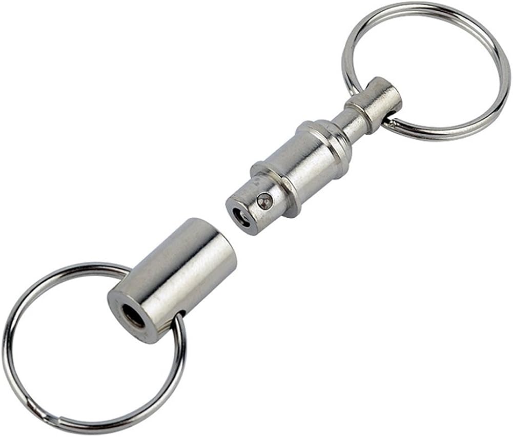 lasenersm 2 Pcs Heavy Duty Dual Key Ring Pull Apart Snap Lock Holder Detachable Key Rings Keychains Lock holder Key Accessory