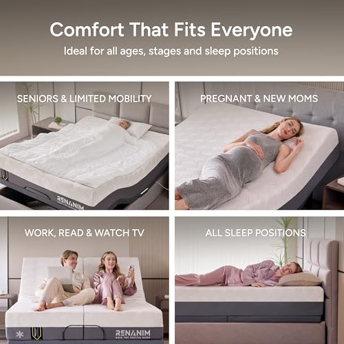 Image of SFE Cal King Adjustable Bed Frame - Zero Clearance Smart Frame, Electric Massage, Wireless Remote for Head & Foot Lift, 3 Height-Adjustable Legs - Zero Gravity - Underbed Lights & 4 USB Ports