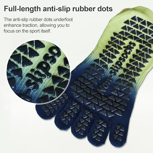 Image of Pilates Socks with Grips for Women - Toe Separators Non-Slip Barre Socks for Yoga, Ballet, Fitness, Dance