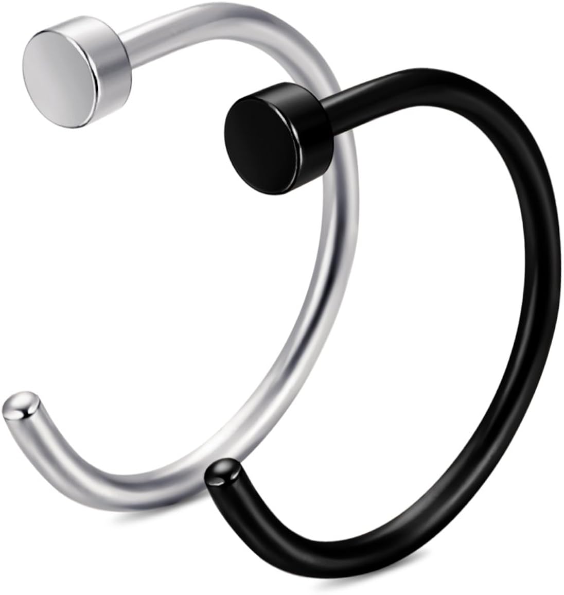 FIBO STEEL 18G-20G 2PCS Stainless Steel Body Jewelry Piercing Nose Ring Hoop for Women