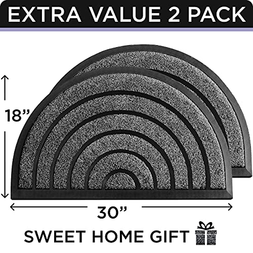 Ubdyo 2 Pack Door Mat - Outdoor Mat - Front Door Mat - Welcome Mat - Welcome Mats Outdoor - Door Mats Outdoor - Front Door Mat Outdoor Entrance - Doormat 30X17 - Front Door Mat Outdoor - Grey Door Mat #TOP1